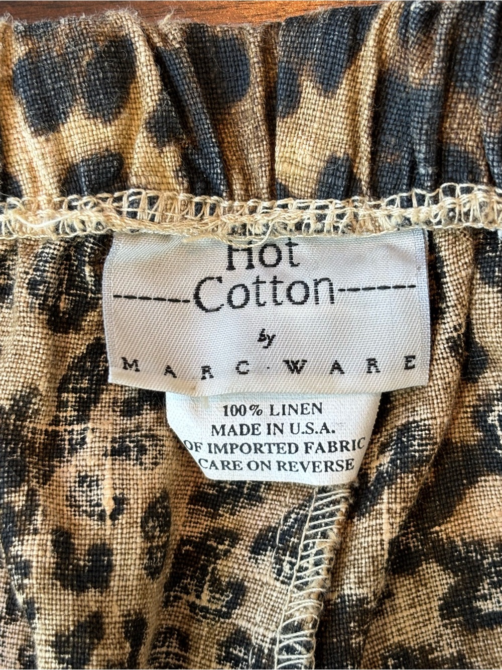 Hot Cotton by Marc Ware Leopard Print Linen Crop Ankle Pants Size XL - Picture 4 of 8